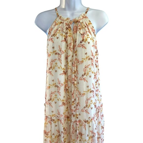 Anthropologie Drew Women's Romantic Floral Halter Maxi Dress Medium Light Flowy - Picture 2 of 6